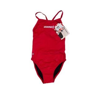 NEW Red Women’s One-Piece Lifeguard Swim Suit Size 34